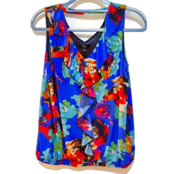 Cupio x Anthropologie Floral Sleeveless Blouse. Medium     LTOP193 - Picture 1 of 3
